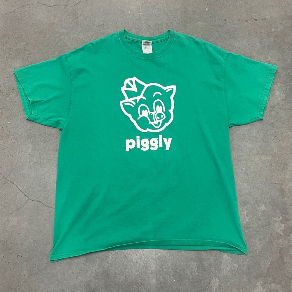 Vintage Piggly Wiggly Funny T-Shirt Wautoma Wi Tee Unisex X-Large Green 22x29”